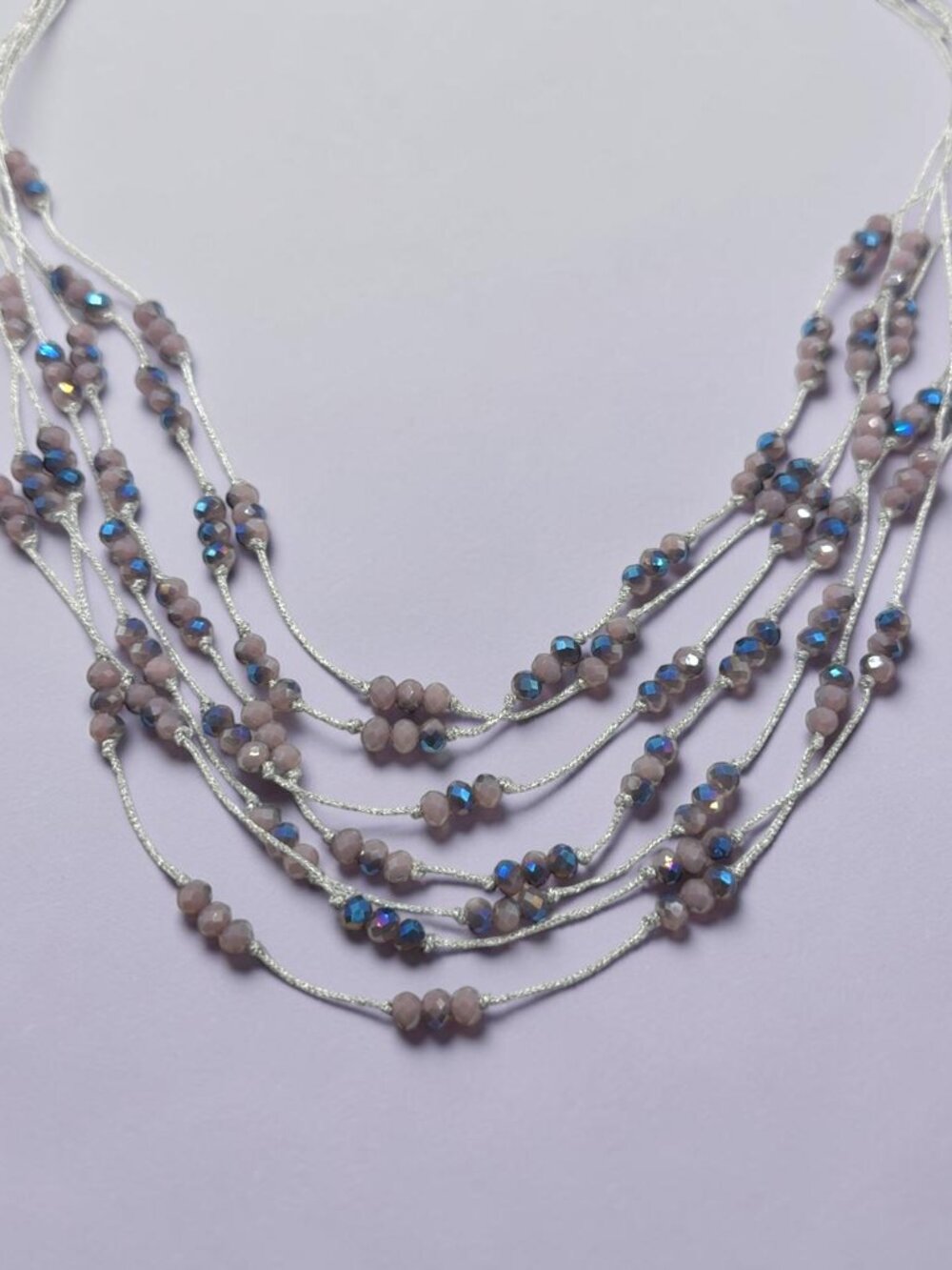 Silver-Tone Layered Bead Necklace